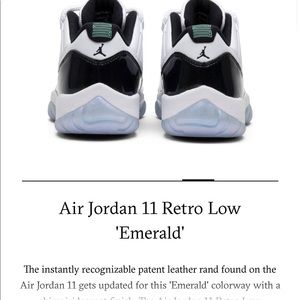 Air jordan 11 emerald low size 5